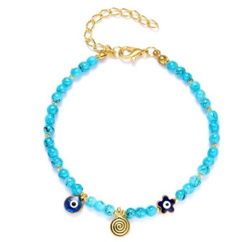 Turkish Lucky Blue Evil Eye Beaded Bracelet