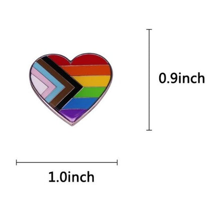 LGBTQIA2S+ Pride Rainbow Heart Pin