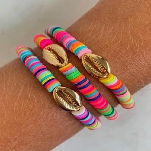 Colorful Clay & Beaded Wrist Wraps