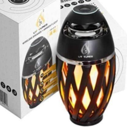 Portable Tiki Flickering Blue Tooth Rechargeable Speaker